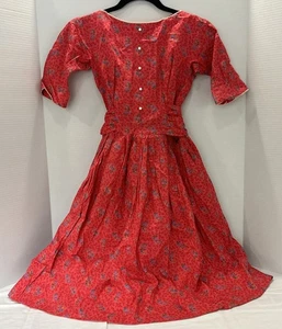 Vestido Floral Rojo Mujer Peggy Paige Vintage Años 50’s Talla 6 - Imagen 1 de 12