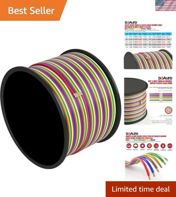 100FT 14AWG 6-Way Bonded Trailer Wiring Harness – Reliable RV & Boat Rewiring... - Image 1 of 4