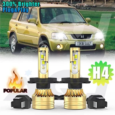 LED Headlight Kit H4 HB2 9003 6000K White Hi/Low Bulb for Honda CR-V 1997-2014 Foto 1 de 4