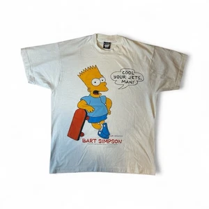 1990 Bart Simpson T-shirt cool your jets man Size XL single stitch Made In USA - Picture 1 of 7