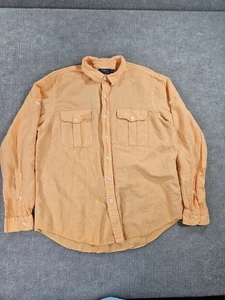 Camisa Polo Ralph Lauren Para Hombres XL Naranja Lino Abotonada Dos Bolsillos Manga Larga - Imagen 1 de 15