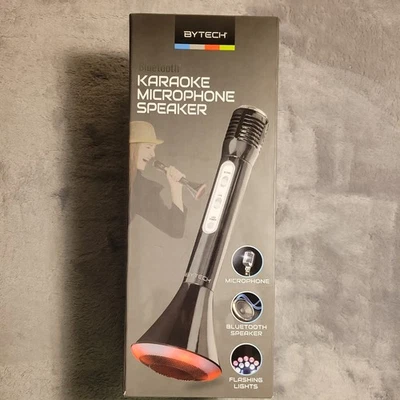 Bytech Bluetooth Micrófono Karaoke 2 en 1 Altavoz Inalámbrico Luces Intermitentes NUEVO Foto 1 de 3