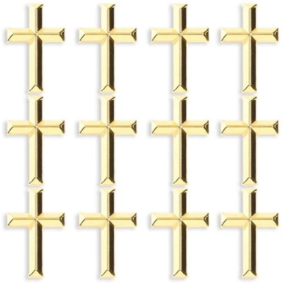 Bright Creations 1 дюйм золотая эмаль крест брошь булавки на лацканы для религиозных, упаковка 12 шт. - Изображение 1 из 4