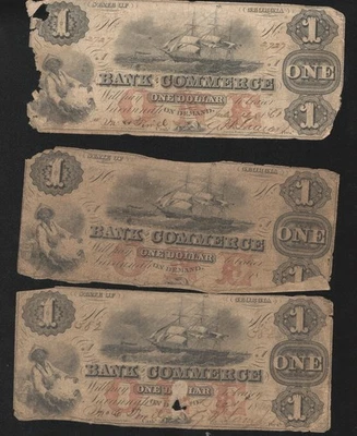 DEALERS LOT of (3)  1861 SAVANNAH, GA OBSOLETE CURRENCY NOTES  GEORGIA 7552 - Image 1 of 2
