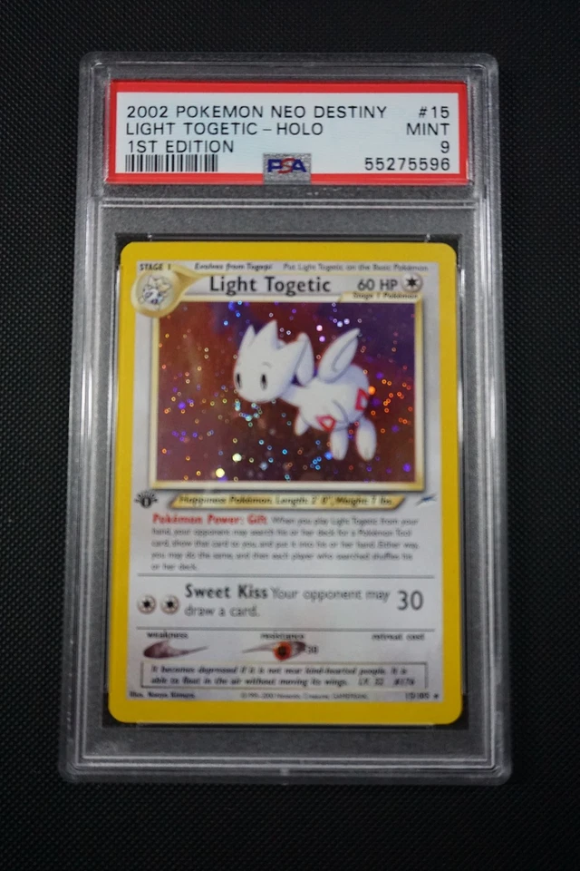 Pokemon Neo Destiny 1st Edition Light Togetic #15 - PSA 9, Swirl - Image 1 of 4