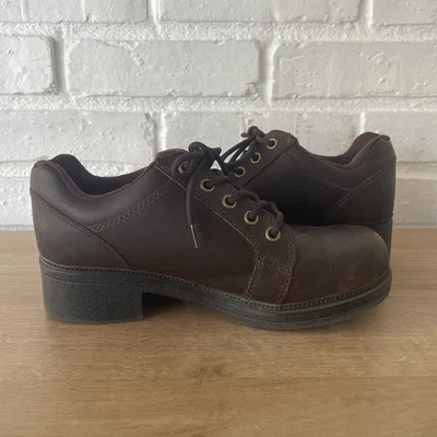 Harley Davidson Y2K Moto Brown Leather Chunky Lace Up Boots Women's Sz 7.5 - Image 1 of 4