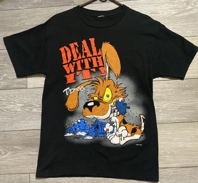 Винтаж 1999 T-Dogg Deal With It Trash Talk Собака Животное Юмор Большой?  Футболка ЕС - Изображение 1 из 4