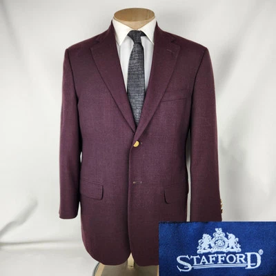 Blazer 40R vintage Stafford para hombre ciruela púrpura dorado botón abrigo deportivo Foto 1 de 4