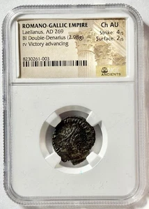 Laelianus, Romano-Gallic Empire (AD 269) Antoninianus  Double Denarius NGC Ch AU - Picture 1 of 3