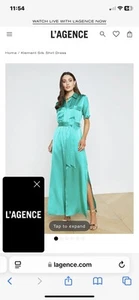 L’Agence Klement Bright Seafoam 100%silk Maxi Dress Small - Picture 1 of 8