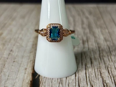 NWT RBP Blue & White Topaz On Rose Gold Plating Size 8 - Image 1 of 2