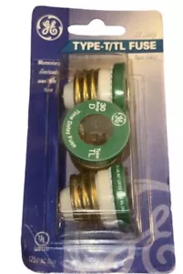 GE 30 Amp Type-T/TL Fusibile Time Delay Doppio Elemento Non Aperto 125v Confezione da 3 Verde NUOVO - Foto 1 di 5