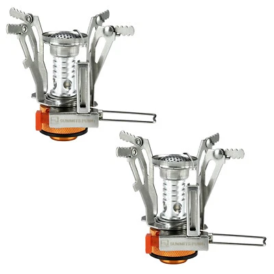 2 Portable Camping Stoves Backpacking Stove with Piezo Ignition Adjustable Valve - Image 1 of 4