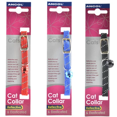 Ancol Softweave reflektierendes elastisches Katzenhalsband Kätzchen Schnalle Riemen