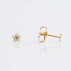Studex 9ct Gold Mini 5 Petal Flower With White Centre Stud Earring - Picture 1 of 1