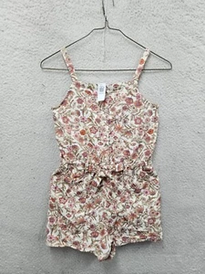Old Navy Girls Rompers Extra Large (14-16) Cream Floral Print Cotton Blend Mini - Picture 1 of 20