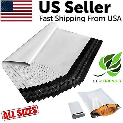 Poly Mailers Plastic Envelopes Shipping Bags 2.5 Mil White Premium Packaging USA • 4.89$