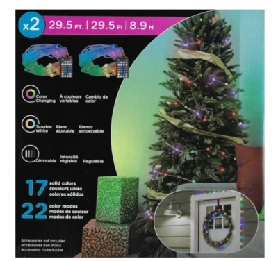 NEW Enbrighten 2 Sets Color-Changing LED Bubble Lights 90 Lights Per Set - Image 1 of 4