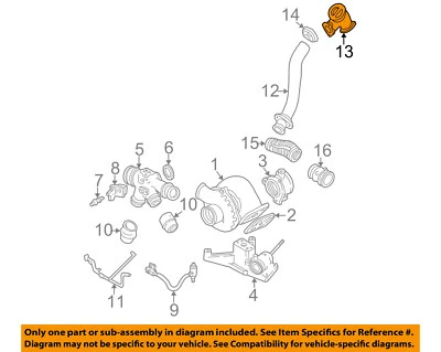 FORD OEM F-250 Super Duty Turbocharger Turbo-Inlet Pipe Connector F81Z6K854DA Foto 1 de 2
