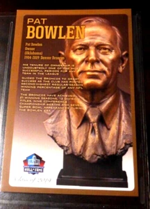 Salón de la Fama Corte Busto de Bronce Pat Bowlen 2019 #D/150 Denver Broncos dueño - Imagen 1 de 1