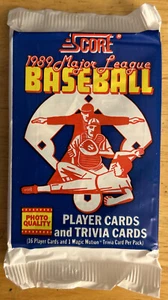 1989 Score Baseball Pack Chili Davis Angels (Top) Rob Dibble Rookie RC (Back) - Picture 1 of 2