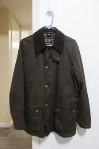Barbour Ashby Waxed Jacket Olive Green Men's Size Small - Picture 1 of 8