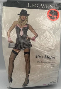 Miss Mafia Adult Women's Alluring 2 pc Dress Costume - Black/Pink - M/L - 8/14 - Picture 1 of 1