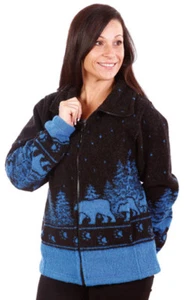 Nueva Chaqueta Cinchback Black Bears Damas Lana/Vellón Lazo Hecha en EE. UU. - Imagen 1 de 1