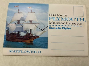 Historic Plymouth Mass Massachusetts Rock Mayflower Fold Out Postcard 12 - Picture 1 of 9