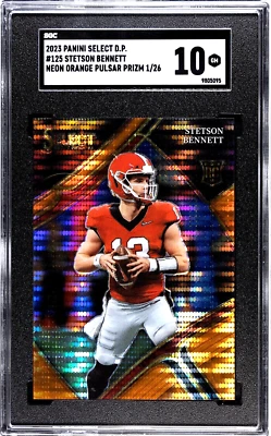 2023 Select Draft #125 Stetson Bennett NEON ORANGE PULSAR PRIZM SGC 10 (1/26) - Image 1 of 2