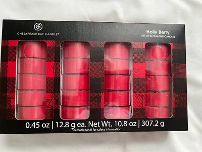 CHESAPEAKE BAY HOLLY BERRY SCENTED TEALIGHTS - BOX OF 24 - NEW!!! - Image 1 of 4
