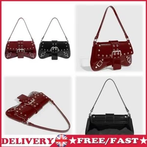 Women Vintage Underarm Bag Y2K Retro Tote Handbag PU Leather Female Street Bag - Imagen 1 de 18