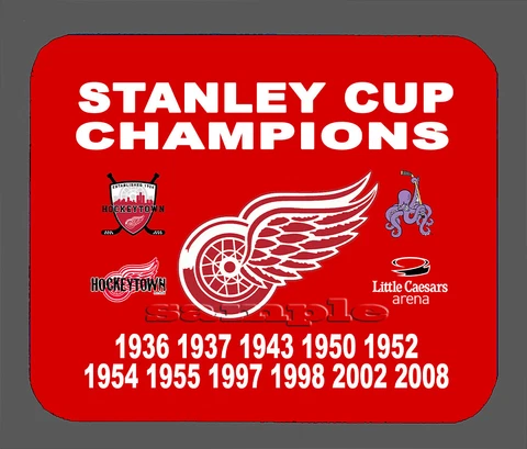 Detroit Red Wings Stanley Cup Championship Banner Mouse Pad Item#357 Cover