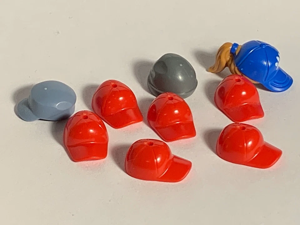 Lego 9 частей - лот - шляпа / головной убор / волосы - редкая - спортивные шляпы - Изображение 1 из 1