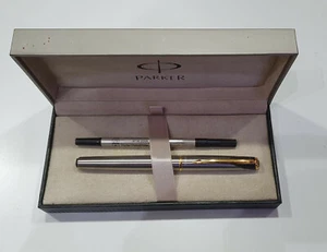 Vintage PARKER Gift Box Stainless Steel Pen Gold NEW UNUSED - Picture 1 of 2