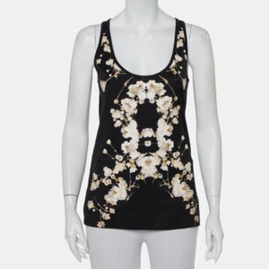Givenchy Black Cotton Floral Printed Tank Top S - Picture 1 of 6