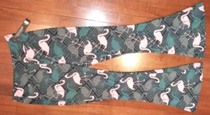 Leggings Depot Retro Bell Bottom Flamingo Leggings Large Brand New Tags PZA-R826 - Picture 1 of 7