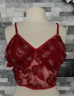 Shein Sleep Red Butterfly Sparkling Embroidered Top Size 3XL