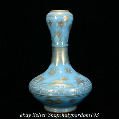 9.2  Kangxi Marked Chinese Glazze Gilt Porcelain Flower Bottle Vase  • 638.62$