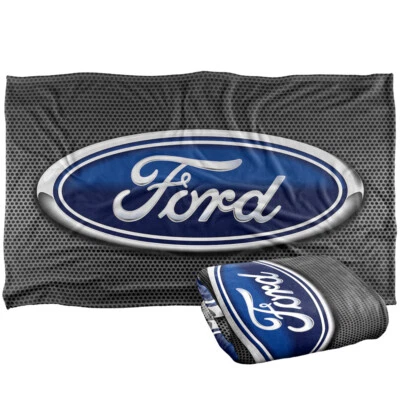 Ford Oval Logo Metallic Silky Touch Super Soft Throw Blanket Foto 1 de 4