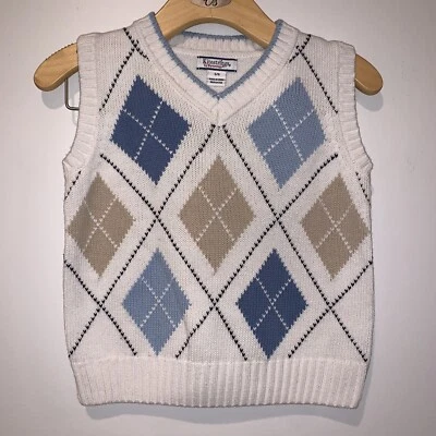 Kitestrings by Heartstrings Argyle Suéter Chaleco Niños Talla 4 Foto 1 de 3