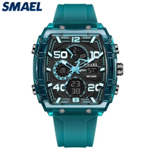 SMAEL Men Rectangle Watch Digital Quartz Watch Student Boy Countdown Wristwatch - Picture 1 of 31