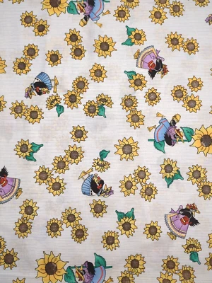 Vintage 1995 Sunflower Crows  Allover Laurie Daisy Kingdom #7200 1.75yds Fabric - Image 1 of 4