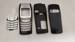 100% Original Nokia 6610i  Front Cover + Keypad + Middle + Battery Cover Black - Afbeelding 1 van 1