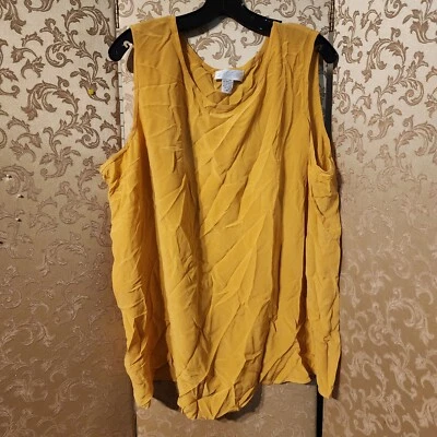 Lord & Taylor желтый Marigold 100% шелк подкладка Майка без рукавов размер 3 X - Изображение 1 из 4