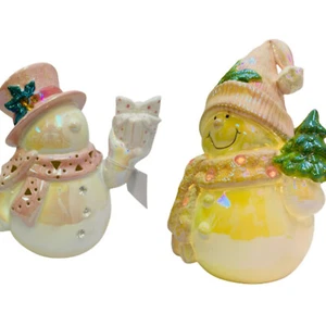 Light Up Snowman Statue Home Decor Ornaments LED Lights Christmas Theme Statues - Picture 1 of 21