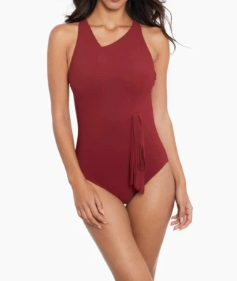 Amoressa Swimwear by Miraclesuit Size 14 Banda Sashay 1-Piece Paprika Red - Image 1 of 4