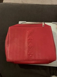 Estee Lauder Cosmetic Bag TRAIN CASE Faux Leather Poker Card W/ Plastic Wrap - Picture 1 of 6