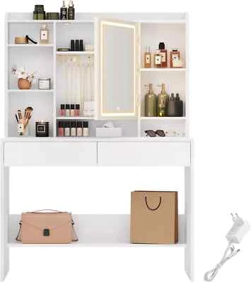 Schminktisch mit LED Beleuchtung Kosmetiktisch Frisiertisch Spiegel Schlafzimmer - Bild 1 von 4