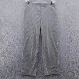 Talbots Damen gerade Gingham Karo Hose 10 schwarz weiß leicht Stretch - Bild 1 von 13